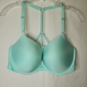Victoria's Secret Push‎ Up Bra Aqua Blue Strappy Back Front Clasp